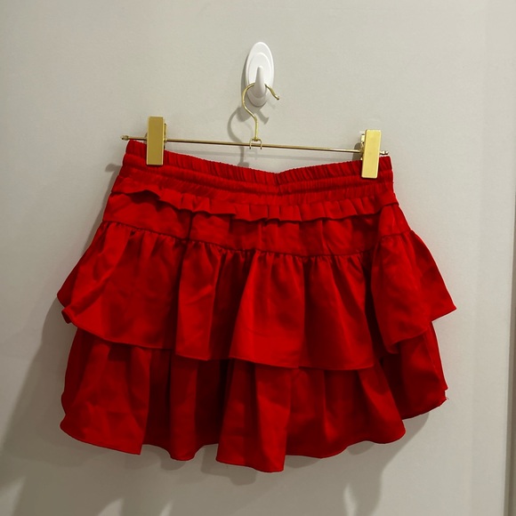 Red Ruffle Mini Skort - Picture 7 of 7